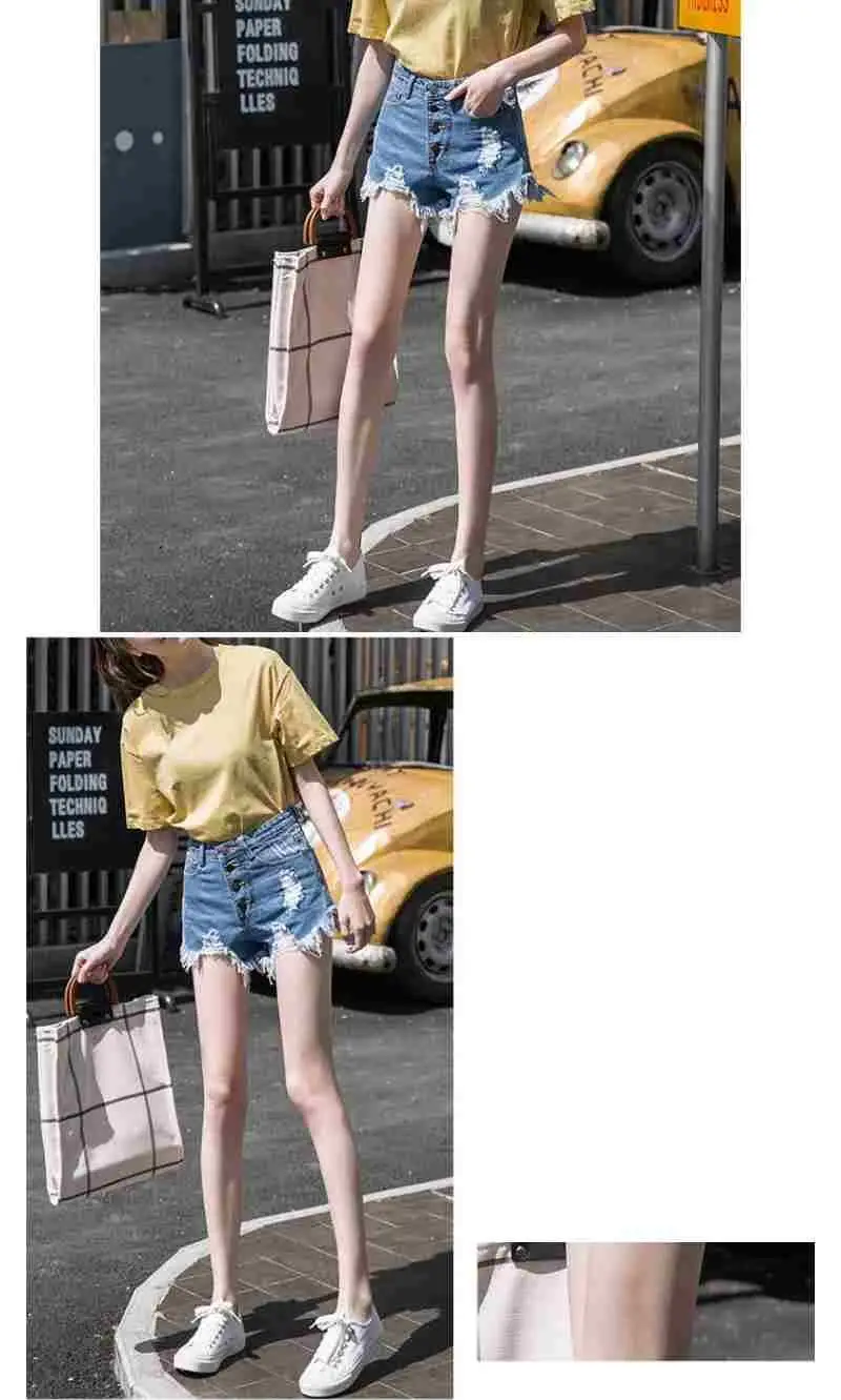 Casual Sexy Fashion Vintage Short Pants Women's Summer Clothing Jean Denim Shorts Female High Waist Ripped Aesthetic Korean 2025