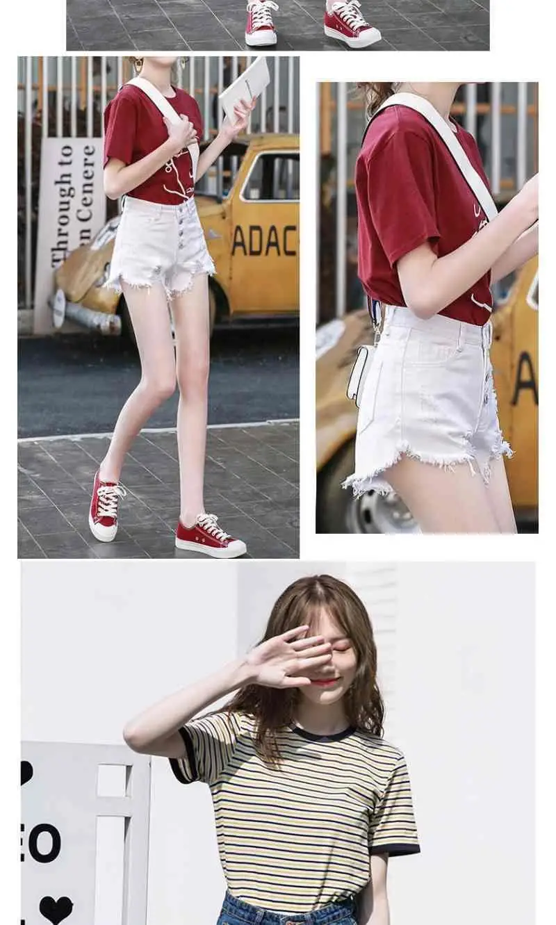 Casual Sexy Fashion Vintage Short Pants Women's Summer Clothing Jean Denim Shorts Female High Waist Ripped Aesthetic Korean 2025