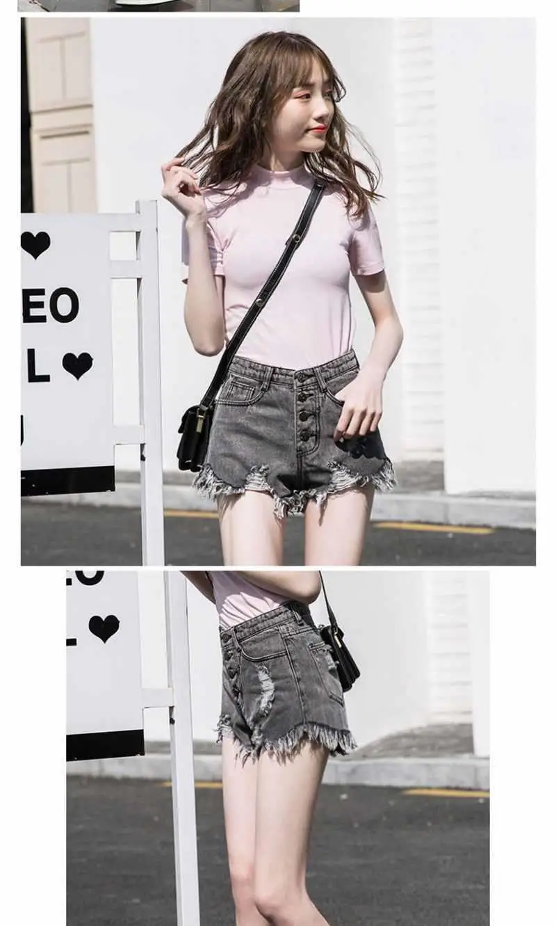 Casual Sexy Fashion Vintage Short Pants Women's Summer Clothing Jean Denim Shorts Female High Waist Ripped Aesthetic Korean 2025