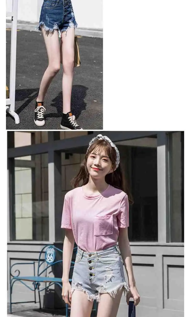 Casual Sexy Fashion Vintage Short Pants Women's Summer Clothing Jean Denim Shorts Female High Waist Ripped Aesthetic Korean 2025