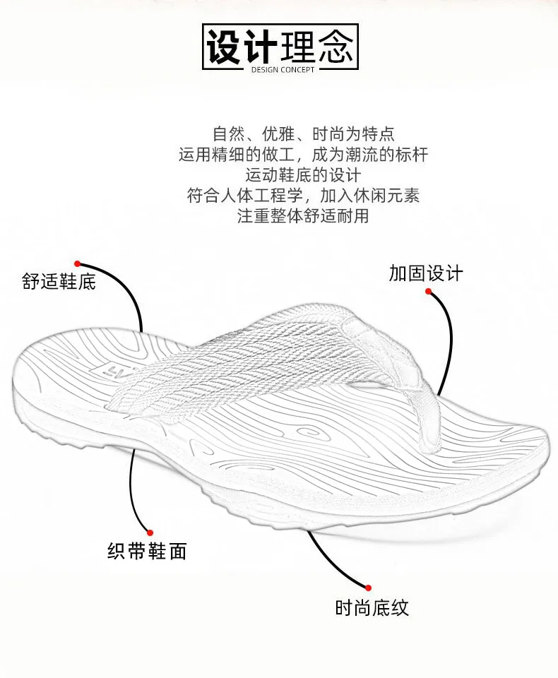 2021 Summer Men Flip Flops Beach Sandals Anti-slip High Quality Men Shoes Trendy Men Beach Slipper Big Size 45