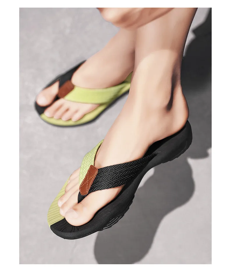 2021 Summer Men Flip Flops Beach Sandals Anti-slip High Quality Men Shoes Trendy Men Beach Slipper Big Size 45