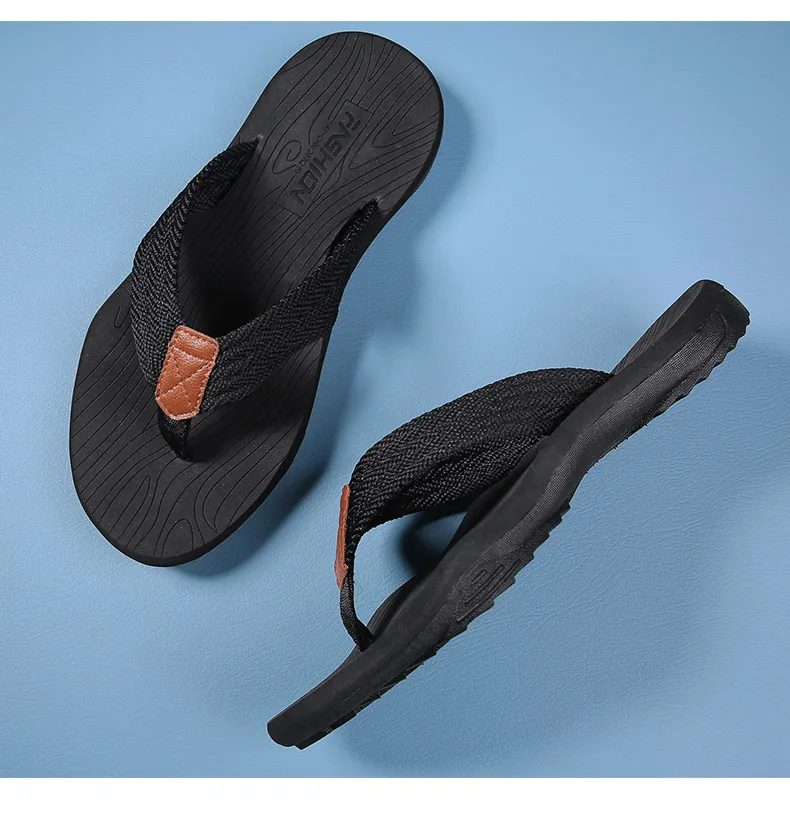 2021 Summer Men Flip Flops Beach Sandals Anti-slip High Quality Men Shoes Trendy Men Beach Slipper Big Size 45