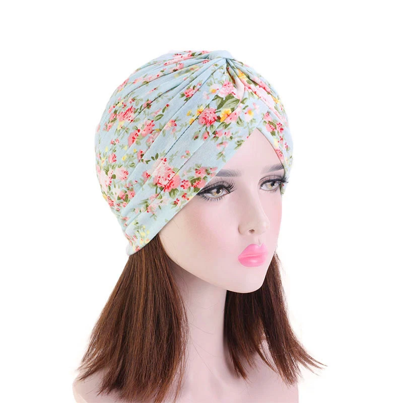 2026 New Crinkle Soft Stretchy Africa Hijab Caps Muslim Wrap Head Turban India Hat Flowers Headtie Chemo Bonnet Ready To Wear