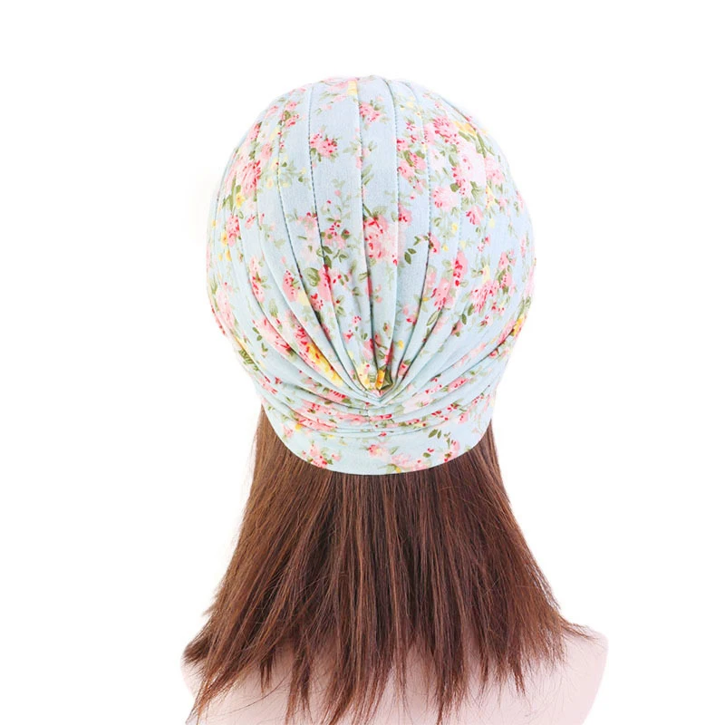2026 New Crinkle Soft Stretchy Africa Hijab Caps Muslim Wrap Head Turban India Hat Flowers Headtie Chemo Bonnet Ready To Wear