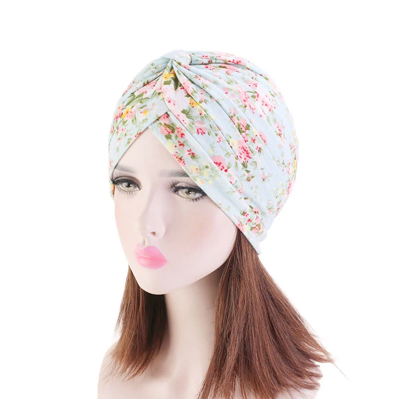 2026 New Crinkle Soft Stretchy Africa Hijab Caps Muslim Wrap Head Turban India Hat Flowers Headtie Chemo Bonnet Ready To Wear