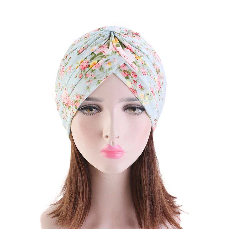 2026 New Crinkle Soft Stretchy Africa Hijab Caps Muslim Wrap Head Turban India Hat Flowers Headtie Chemo Bonnet Ready To Wear
