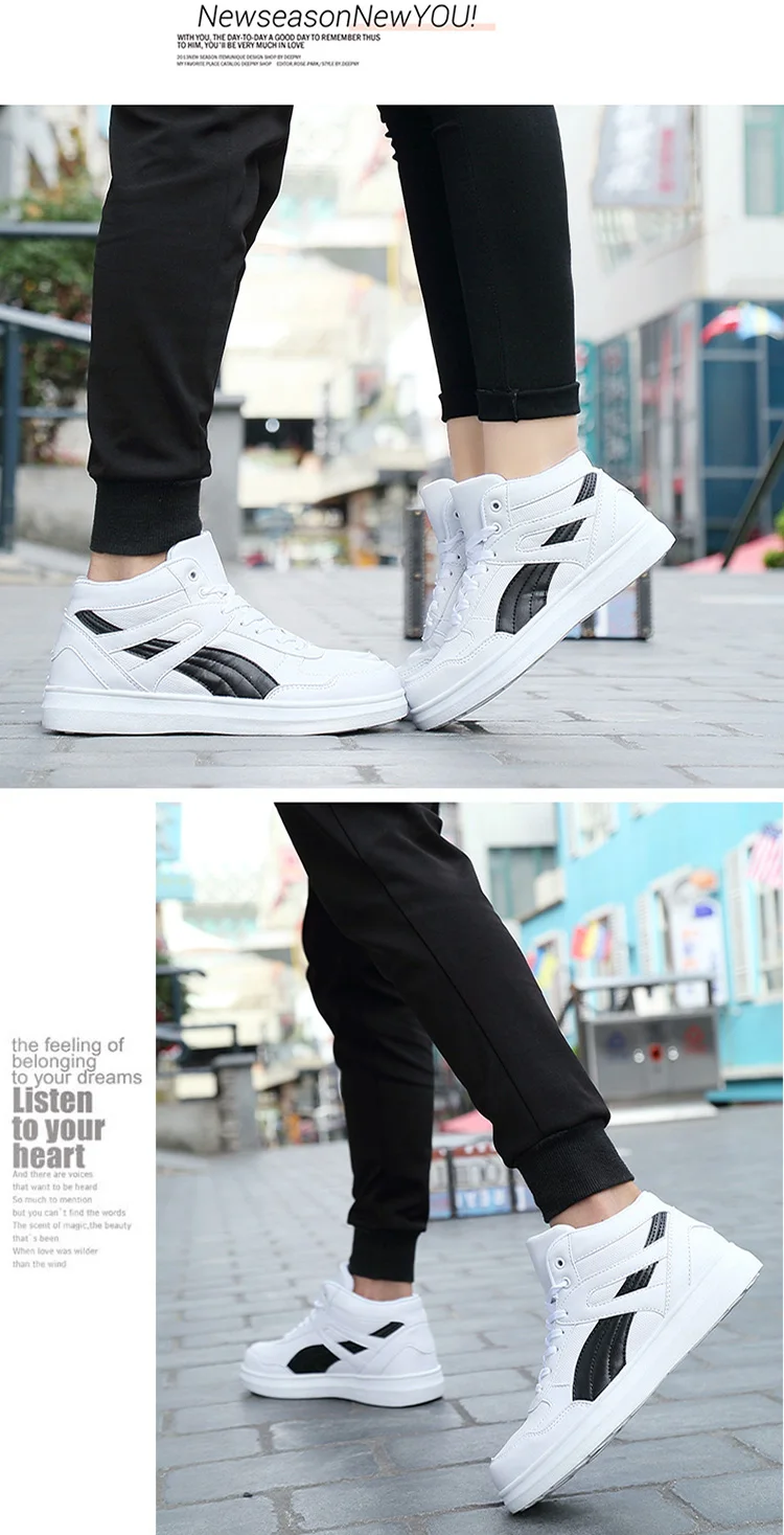 Spring Fashion Casual Shoes Men White Sneakers Breathable High top Flats Skateboarding Shoes 2025 New Unisex man shoes