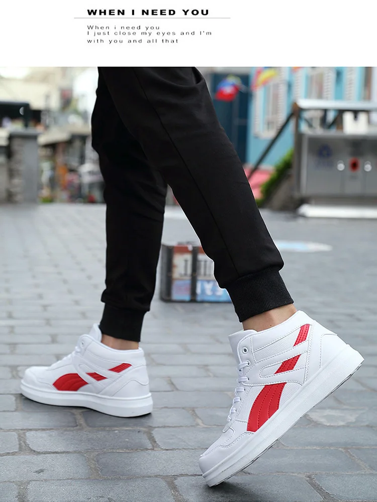 Spring Fashion Casual Shoes Men White Sneakers Breathable High top Flats Skateboarding Shoes 2025 New Unisex man shoes