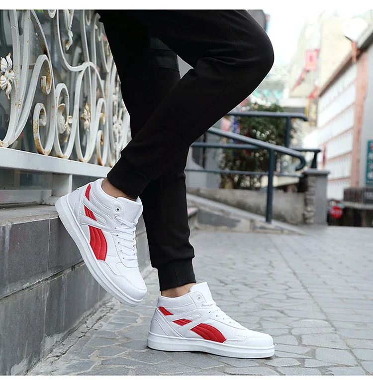 Spring Fashion Casual Shoes Men White Sneakers Breathable High top Flats Skateboarding Shoes 2025 New Unisex man shoes