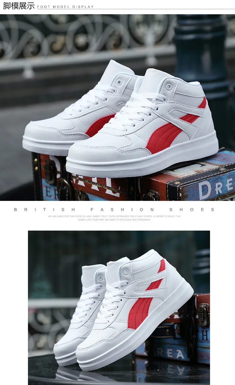 Spring Fashion Casual Shoes Men White Sneakers Breathable High top Flats Skateboarding Shoes 2025 New Unisex man shoes