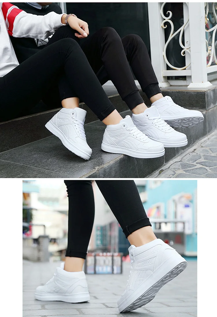 Spring Fashion Casual Shoes Men White Sneakers Breathable High top Flats Skateboarding Shoes 2025 New Unisex man shoes