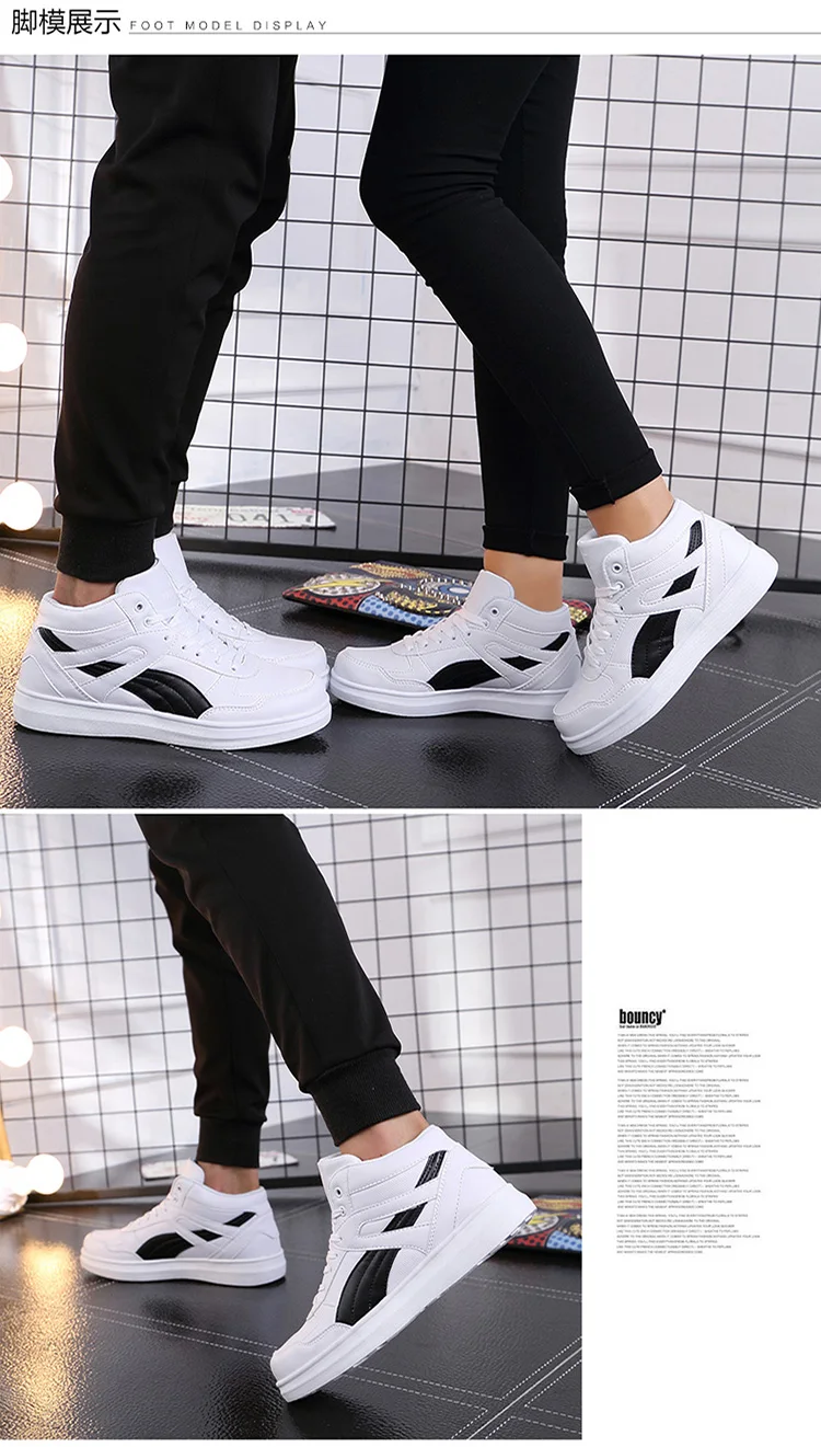Spring Fashion Casual Shoes Men White Sneakers Breathable High top Flats Skateboarding Shoes 2025 New Unisex man shoes