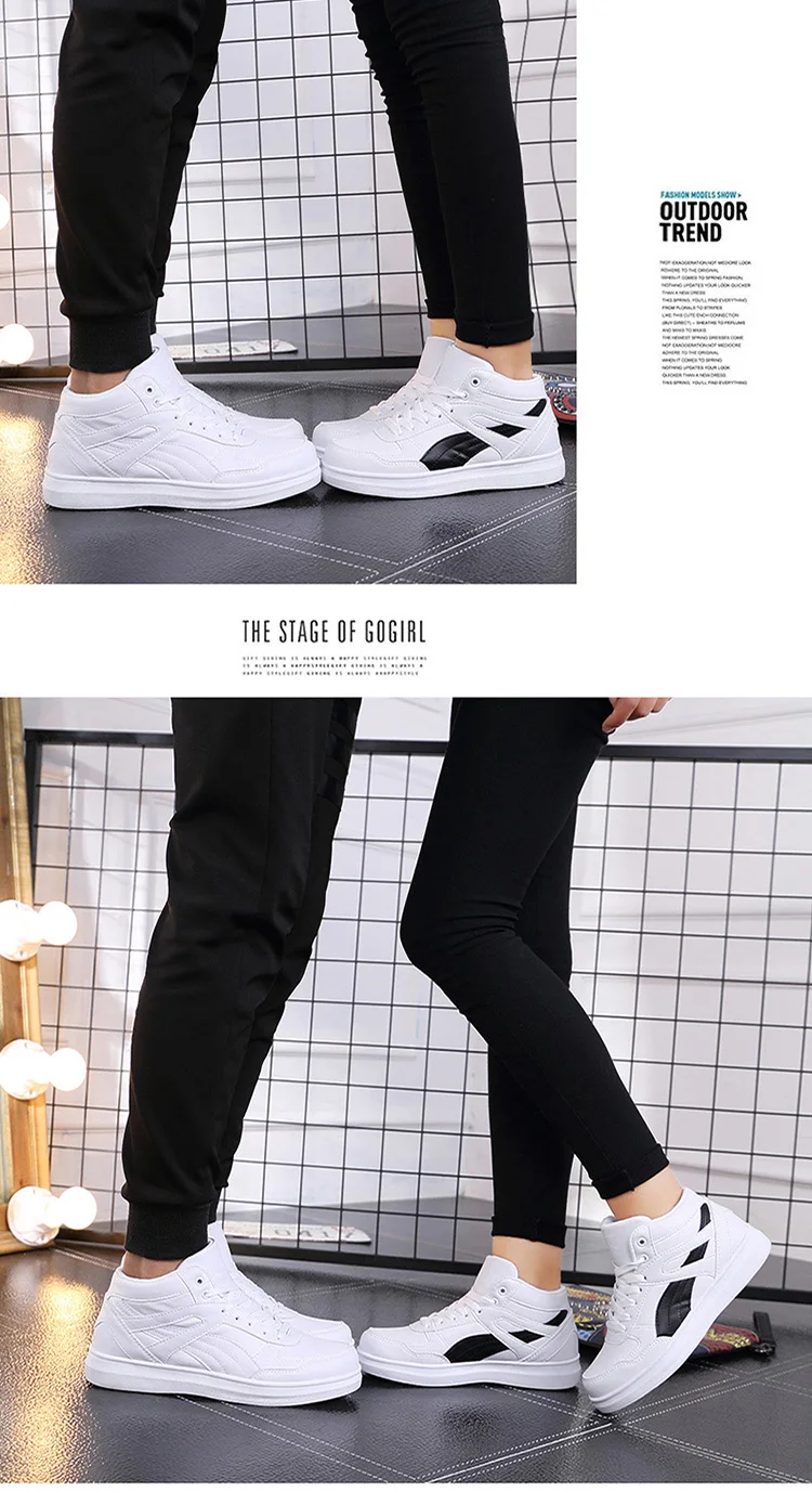 Spring Fashion Casual Shoes Men White Sneakers Breathable High top Flats Skateboarding Shoes 2025 New Unisex man shoes