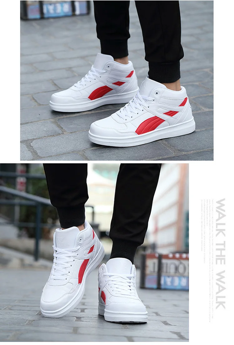 Spring Fashion Casual Shoes Men White Sneakers Breathable High top Flats Skateboarding Shoes 2025 New Unisex man shoes