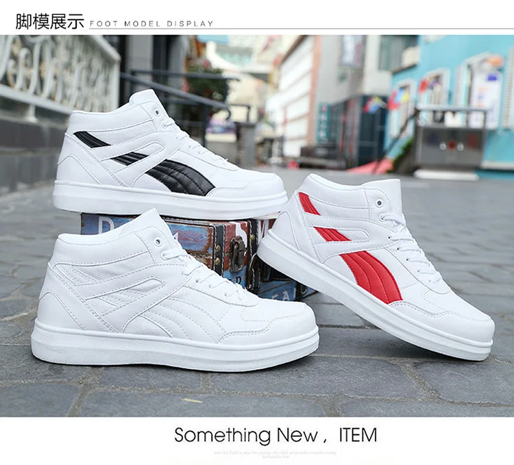Spring Fashion Casual Shoes Men White Sneakers Breathable High top Flats Skateboarding Shoes 2025 New Unisex man shoes