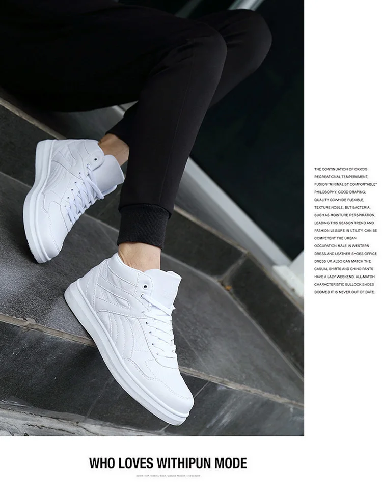 Spring Fashion Casual Shoes Men White Sneakers Breathable High top Flats Skateboarding Shoes 2025 New Unisex man shoes