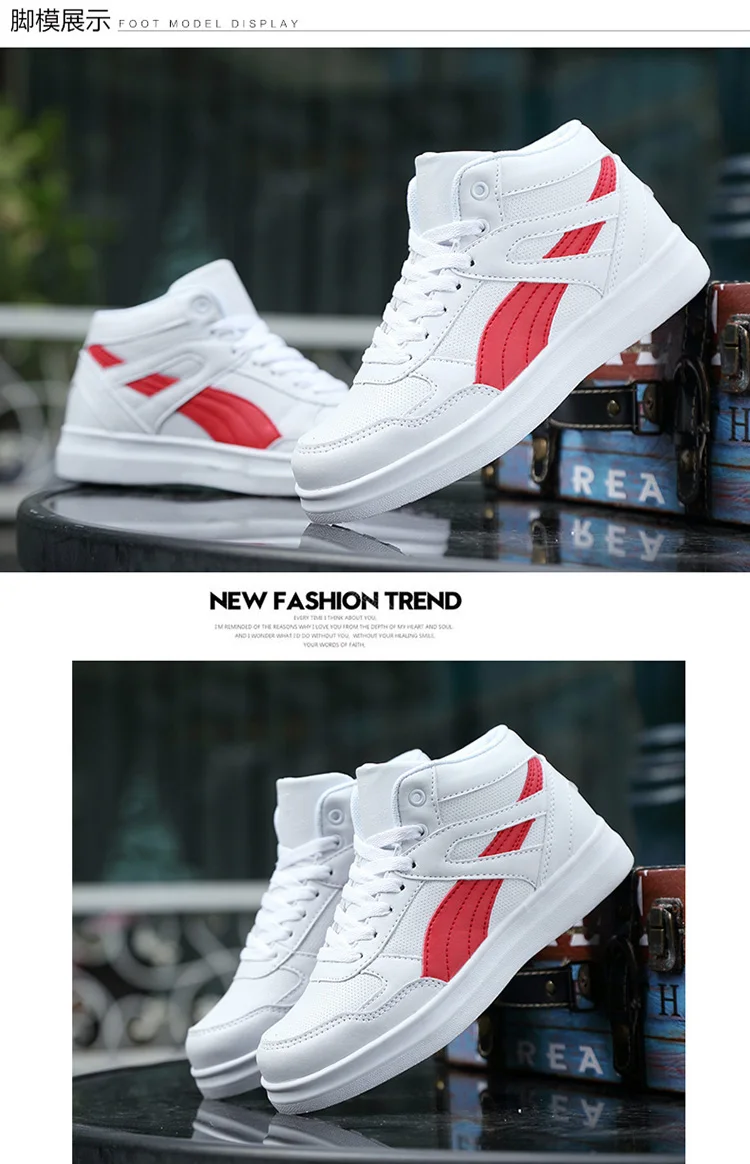 Spring Fashion Casual Shoes Men White Sneakers Breathable High top Flats Skateboarding Shoes 2025 New Unisex man shoes