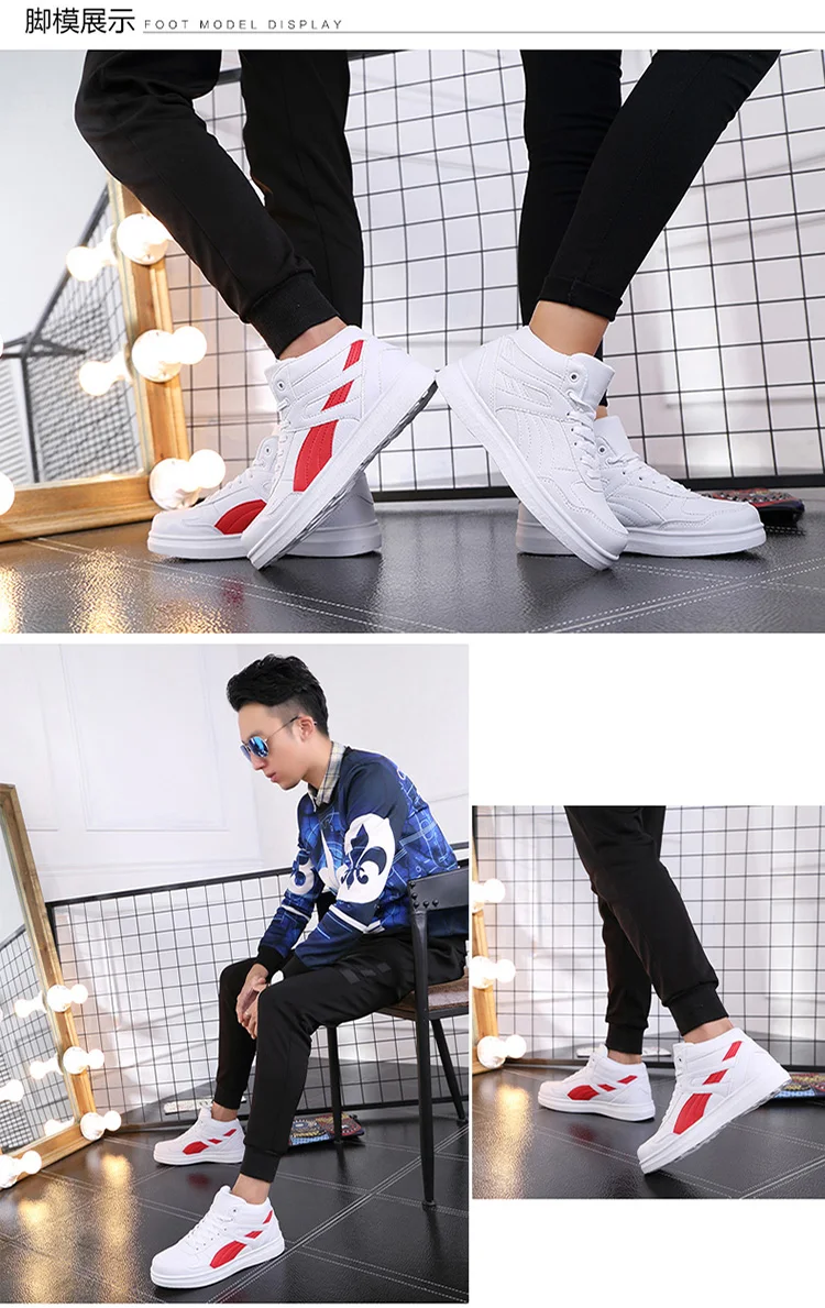 Spring Fashion Casual Shoes Men White Sneakers Breathable High top Flats Skateboarding Shoes 2025 New Unisex man shoes