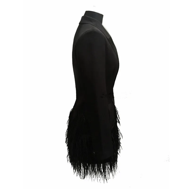 UHYTGF New Fashion Women Autumn Jacket Turn-Down Collar Solid Belt Coat Full High Quality Long Tassel Tops Female Windbreaker346