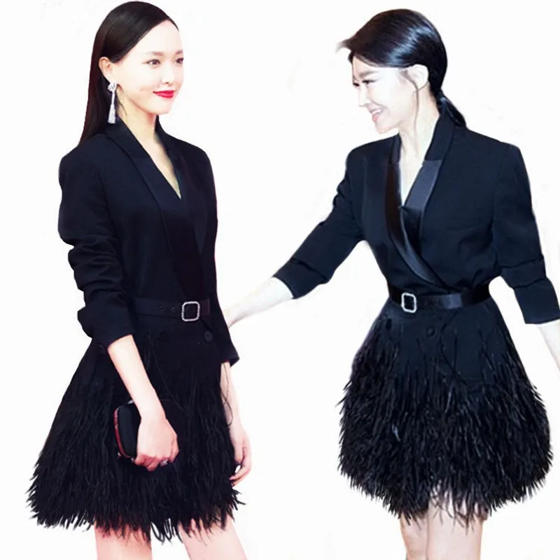 UHYTGF New Fashion Women Autumn Jacket Turn-Down Collar Solid Belt Coat Full High Quality Long Tassel Tops Female Windbreaker346