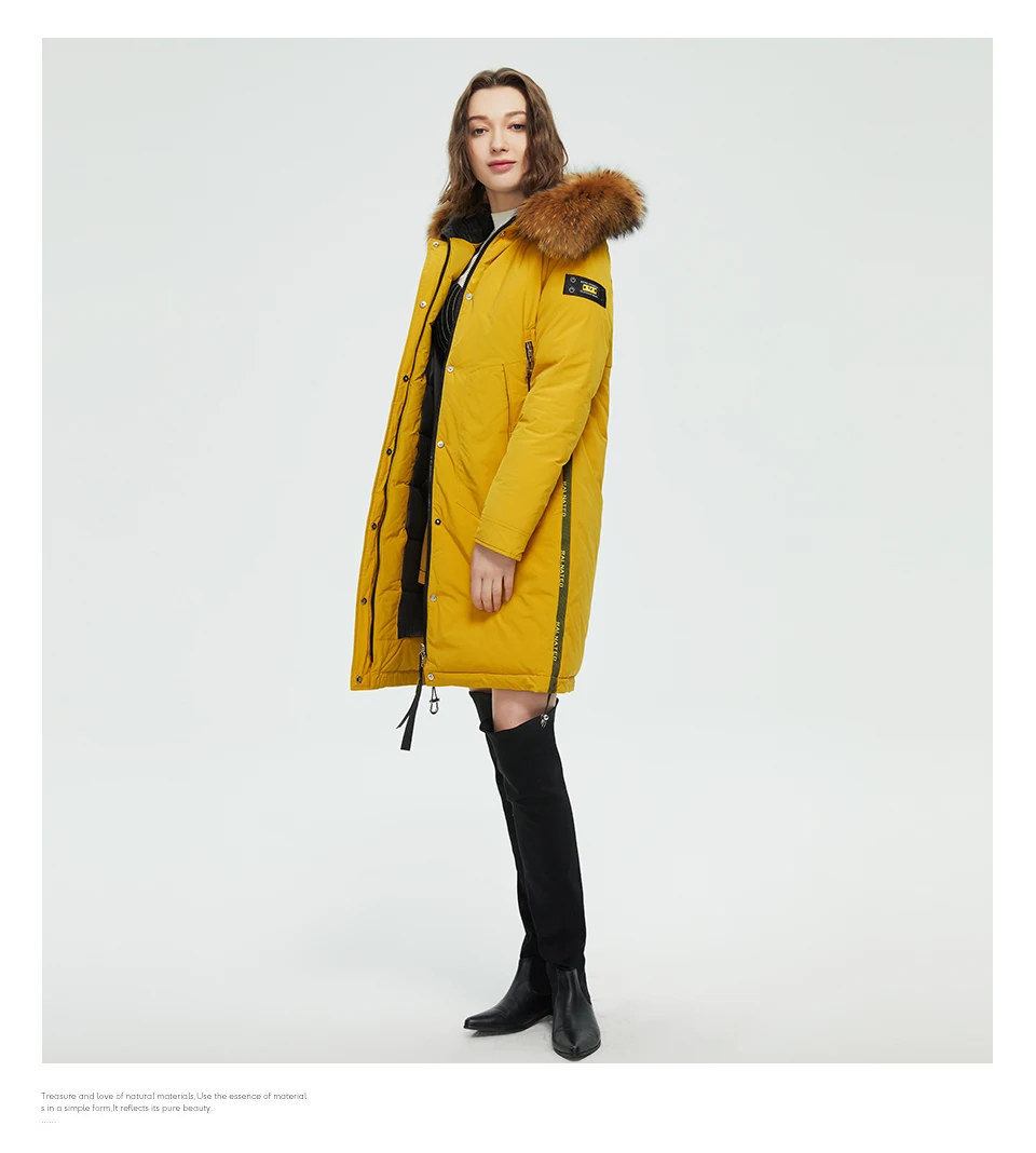 HaiLuoZi 2022 Winter New Arrival Women's Jacket Fashion Casual Raccoon Big Fur Collar Down Jackets Women Coat Parka Outerwear 89