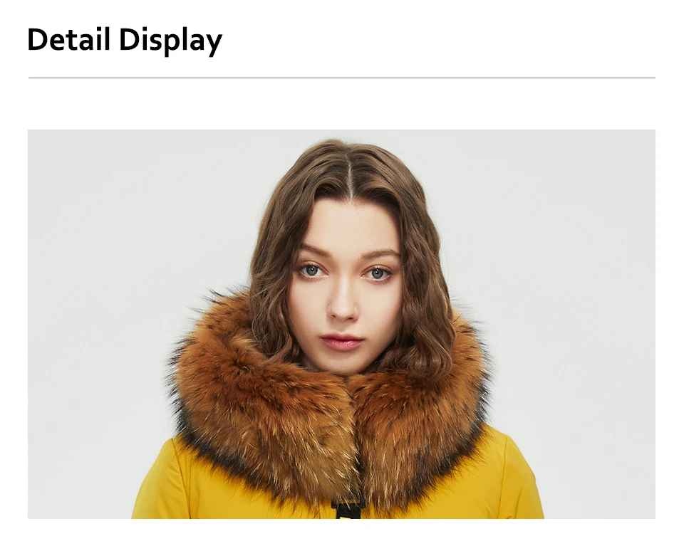 HaiLuoZi 2022 Winter New Arrival Women's Jacket Fashion Casual Raccoon Big Fur Collar Down Jackets Women Coat Parka Outerwear 89