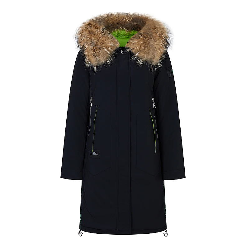 HaiLuoZi 2022 Winter New Arrival Women's Jacket Fashion Casual Raccoon Big Fur Collar Down Jackets Women Coat Parka Outerwear 89