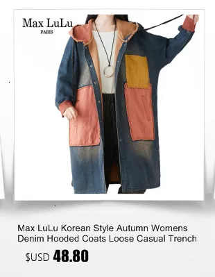 Amax luluE 2024 Autumn Korean Luxury Brand Ladies Vintage Demin Coats Women Casual Printed Trenches Hooded Oversized Windbreaker