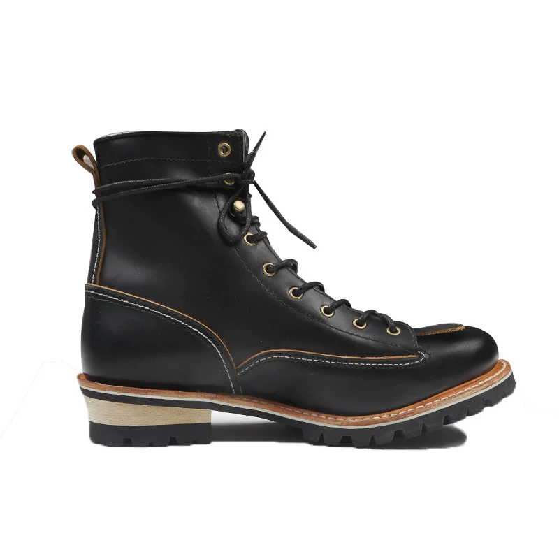 P001 Red Tornado Men's Genuine Cow Leather Motorcycle High Heel Casual Rider Footwear Cowhide Good Quality Goodyear Welted Boots