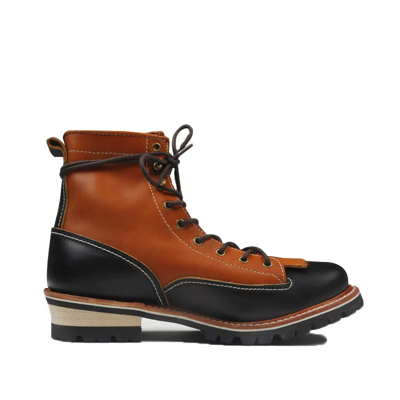 P001 Red Tornado Men's Genuine Cow Leather Motorcycle High Heel Casual Rider Footwear Cowhide Good Quality Goodyear Welted Boots