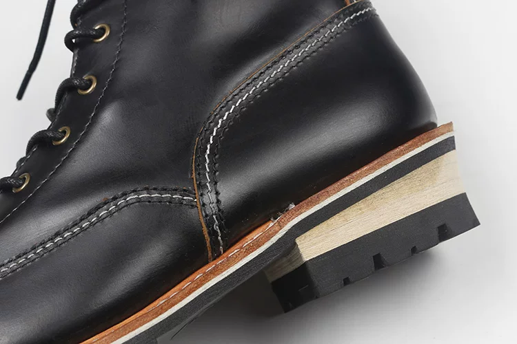 P001 Red Tornado Men's Genuine Cow Leather Motorcycle High Heel Casual Rider Footwear Cowhide Good Quality Goodyear Welted Boots