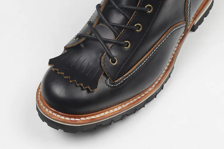 P001 Red Tornado Men's Genuine Cow Leather Motorcycle High Heel Casual Rider Footwear Cowhide Good Quality Goodyear Welted Boots
