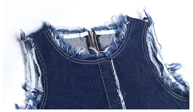 Amax LuluE Korean Luxury Fashion Spring Women Vintage Denim Vest Dress Ladies Casual Sleeveless Vestido Female Oversized Clothes