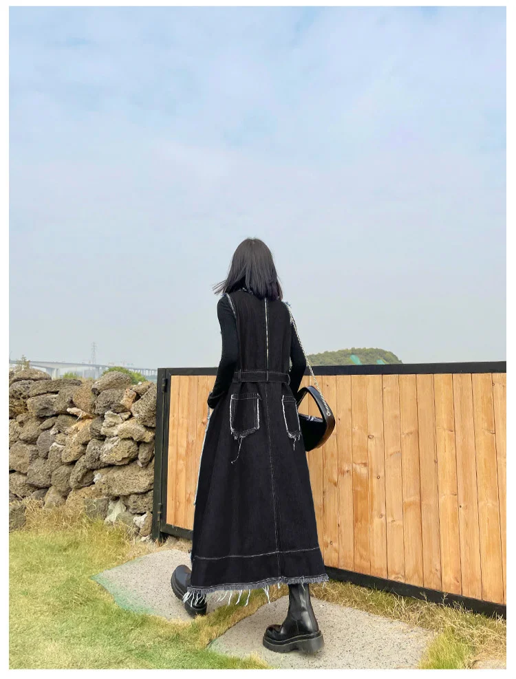 Amax LuluE Korean Luxury Fashion Spring Women Vintage Denim Vest Dress Ladies Casual Sleeveless Vestido Female Oversized Clothes