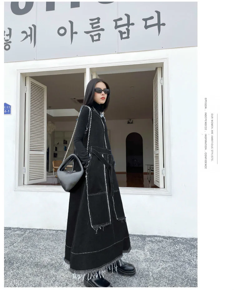 Amax LuluE Korean Luxury Fashion Spring Women Vintage Denim Vest Dress Ladies Casual Sleeveless Vestido Female Oversized Clothes