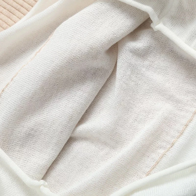 LMQ NEW Women Off Shoulder Fake Two Pieces Of Thin Knitted Pullovers Patchwork With Clavicle Exposed All-Match Solid Tops Chic