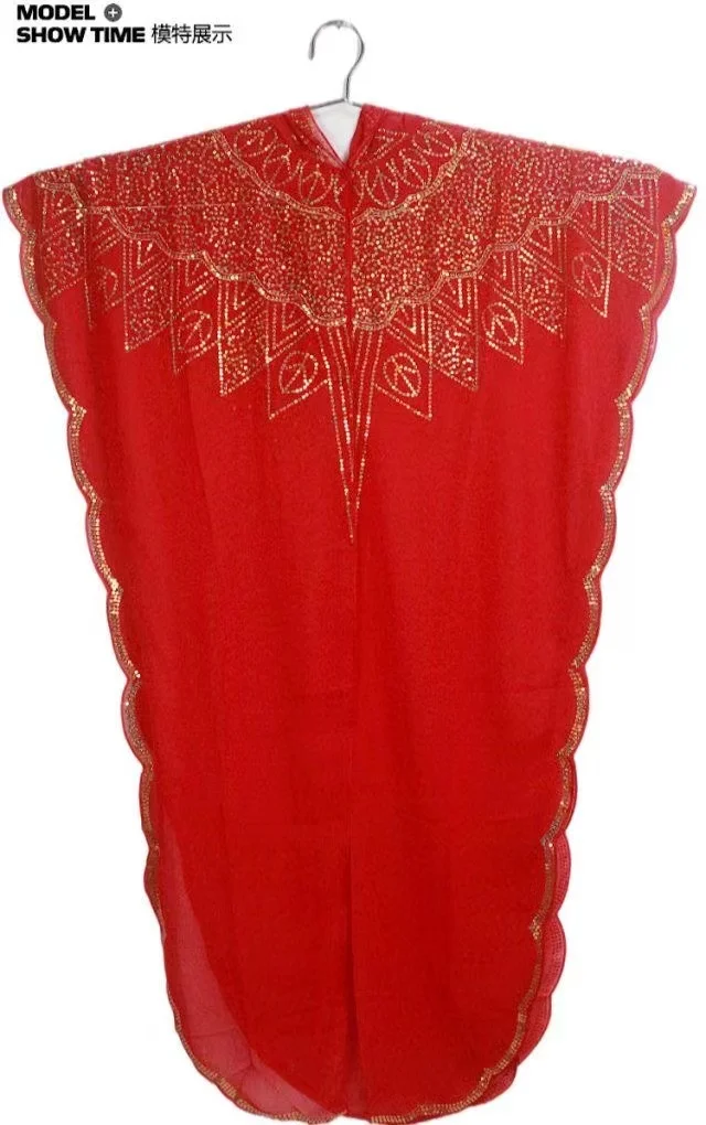 Women's Chiffon Batwing Sleeve Sequins and Fringes Loose and Versatile Dress African Fashion Gown Free Size Summer New 2022