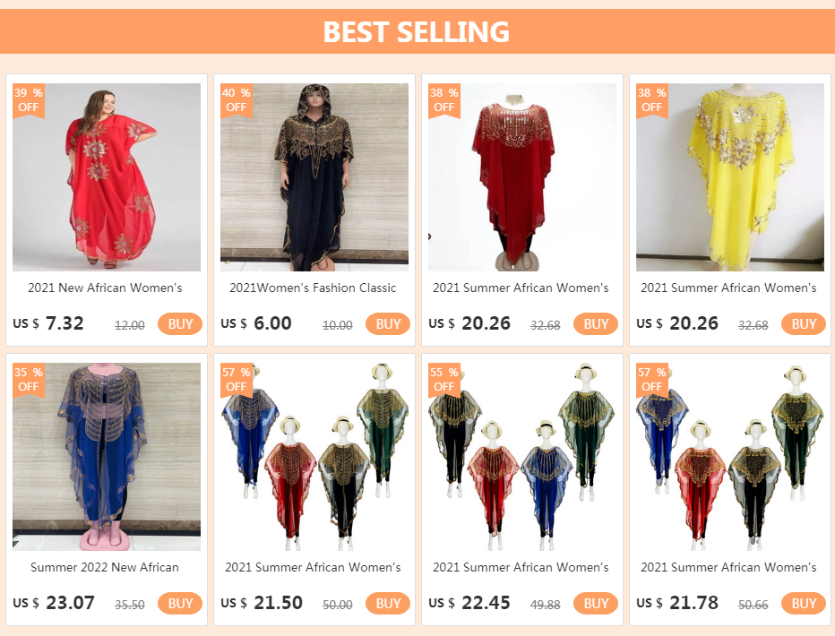 Women's Chiffon Batwing Sleeve Sequins and Fringes Loose and Versatile Dress African Fashion Gown Free Size Summer New 2022