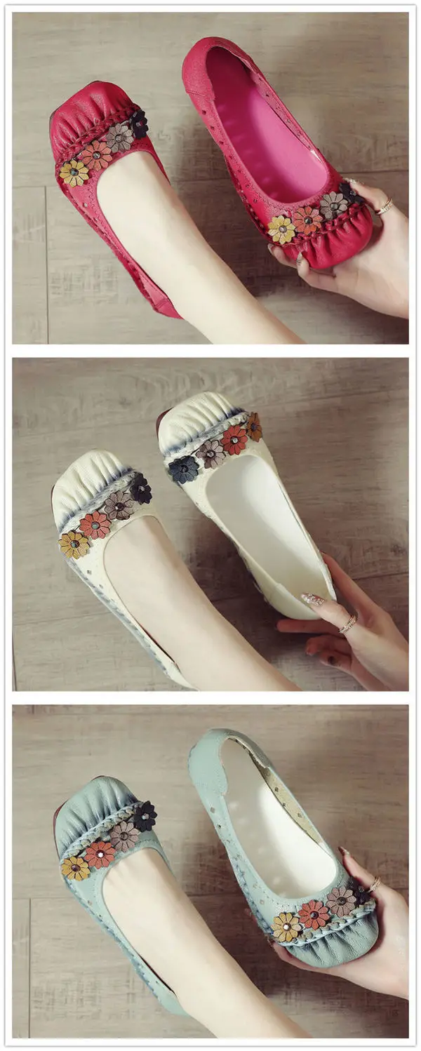 Beige flats ladies luxury genuine leather loafers breathable shoes womens shallow moccasins walking shoe