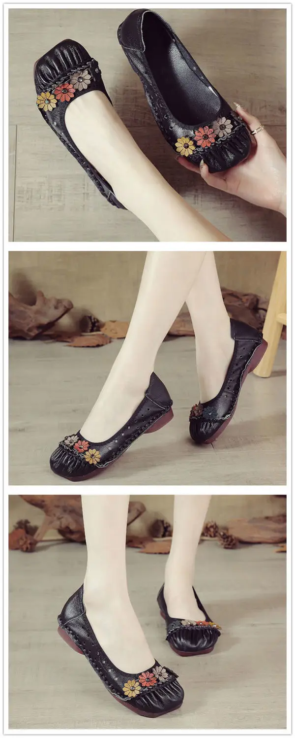 Beige flats ladies luxury genuine leather loafers breathable shoes womens shallow moccasins walking shoe