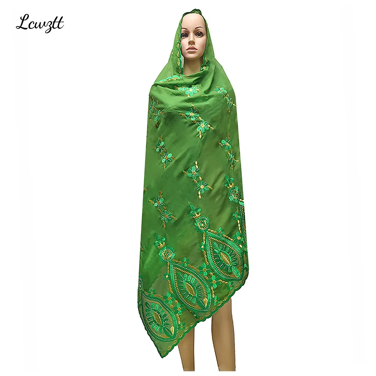 2026 Fashion Hot Sale African Women Scarfs Big Circle Design Big Embrodiery Cotton Big Size Muslim Scarf for Shawls Pashmina