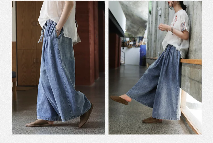 AmaxluluE 2025 Spring Harajuku Design Womens Wide Leg Pants Vintage Loose Female Denim Pants Korean Pockets Leisure Blue Jeans