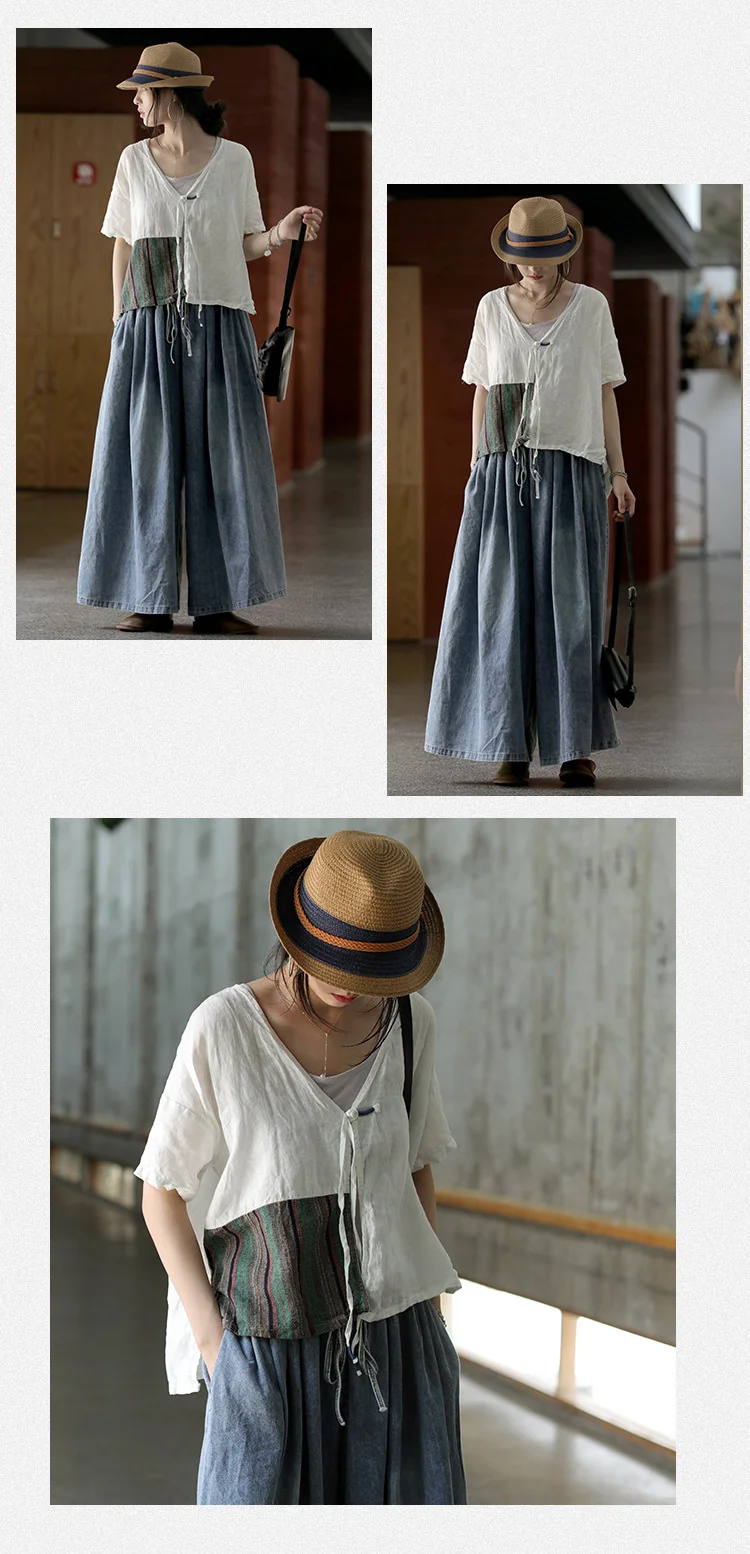 AmaxluluE 2025 Spring Harajuku Design Womens Wide Leg Pants Vintage Loose Female Denim Pants Korean Pockets Leisure Blue Jeans