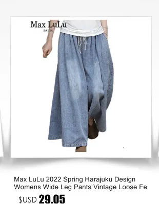 AmaxluluE 2025 Spring Harajuku Design Womens Wide Leg Pants Vintage Loose Female Denim Pants Korean Pockets Leisure Blue Jeans