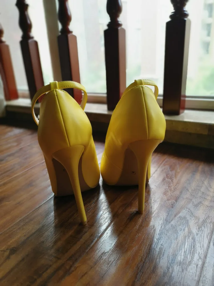 MKKHOU Fashion Single Shoes Women New Four Seasons Shoes High Heels Original Design Simple Yellow Pumps 15cm Sexy Ladies Shoes