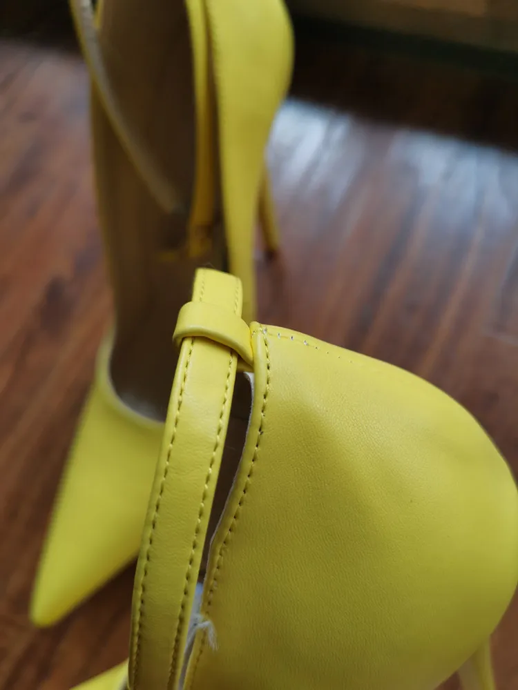 MKKHOU Fashion Single Shoes Women New Four Seasons Shoes High Heels Original Design Simple Yellow Pumps 15cm Sexy Ladies Shoes