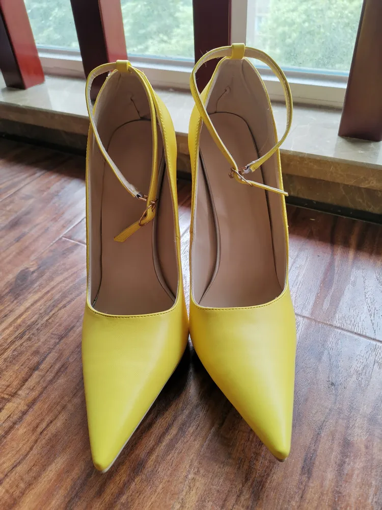 MKKHOU Fashion Single Shoes Women New Four Seasons Shoes High Heels Original Design Simple Yellow Pumps 15cm Sexy Ladies Shoes