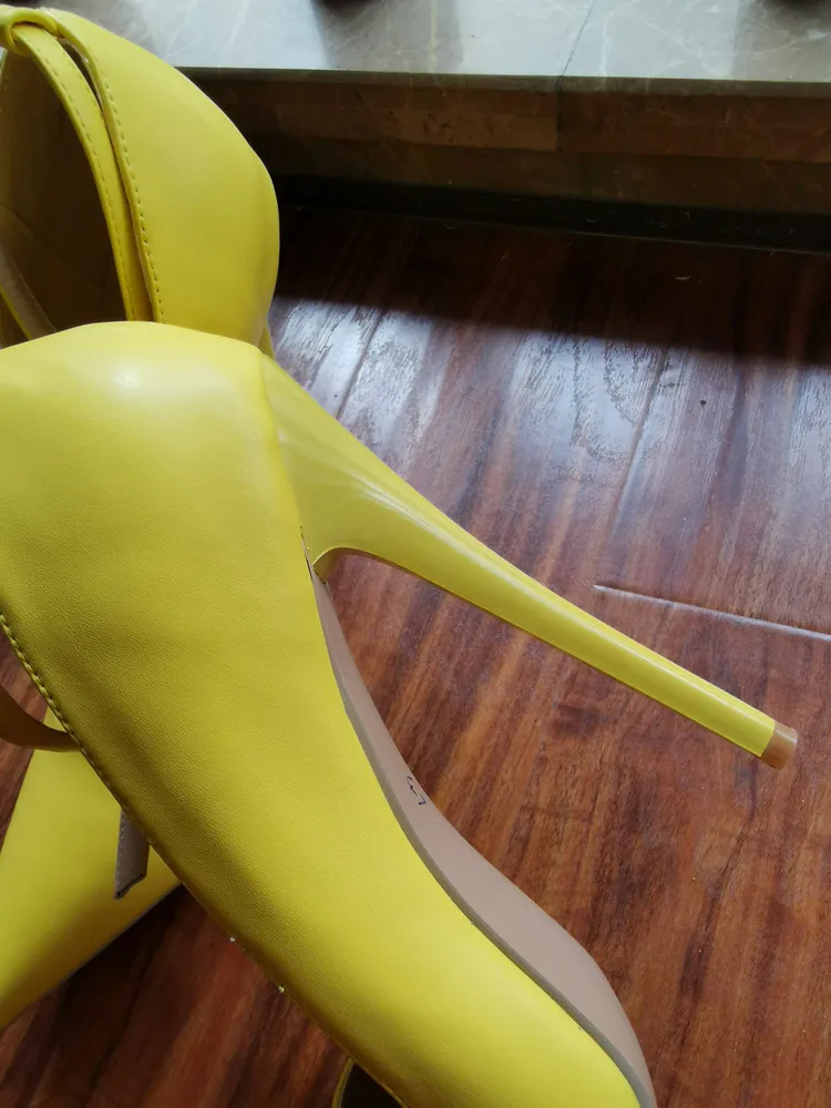 MKKHOU Fashion Single Shoes Women New Four Seasons Shoes High Heels Original Design Simple Yellow Pumps 15cm Sexy Ladies Shoes