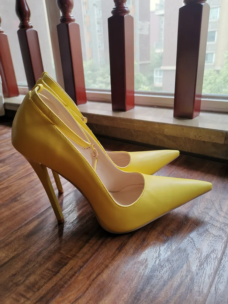 MKKHOU Fashion Single Shoes Women New Four Seasons Shoes High Heels Original Design Simple Yellow Pumps 15cm Sexy Ladies Shoes